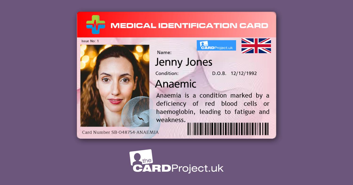 Premium Anaemia Medical ID Card (FRONT)